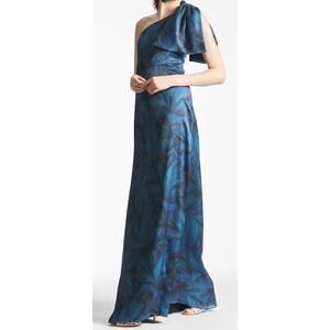 Sachin & Babi Chelsea Floral Print One-Shoulder Georgette Gown Size 0